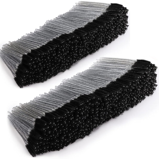 Tbestmax 2000 Disposable Mascara Wands Eyelash Brush Spoolies for Eyebrow Eye Lash Extension Black