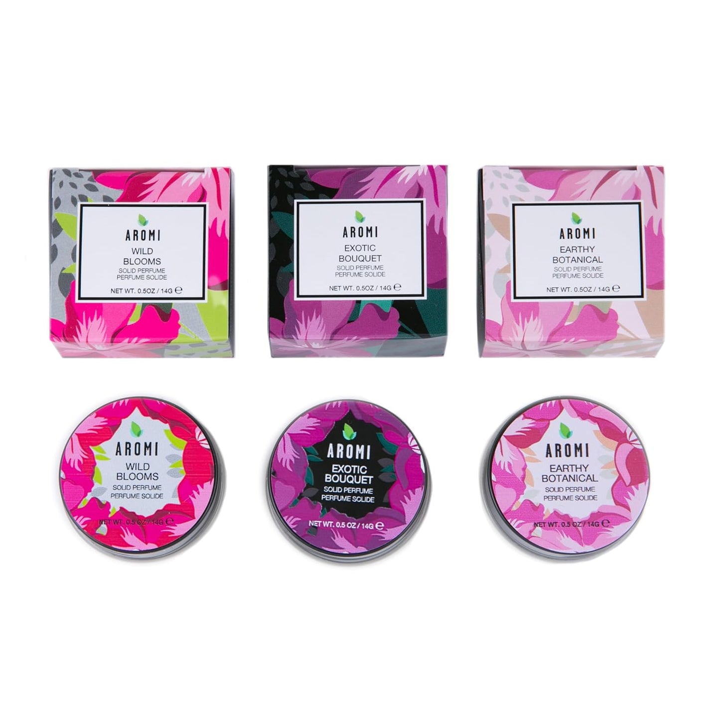 Aromi Solid Perfume | Woodsy, Floral Fragrance, Vegan, Cruelty-free, Travel, Women’s Gift, Apple, Jasmine, Musk Scent, Concentrated, Alcohol-Free (Earthy Botanical)