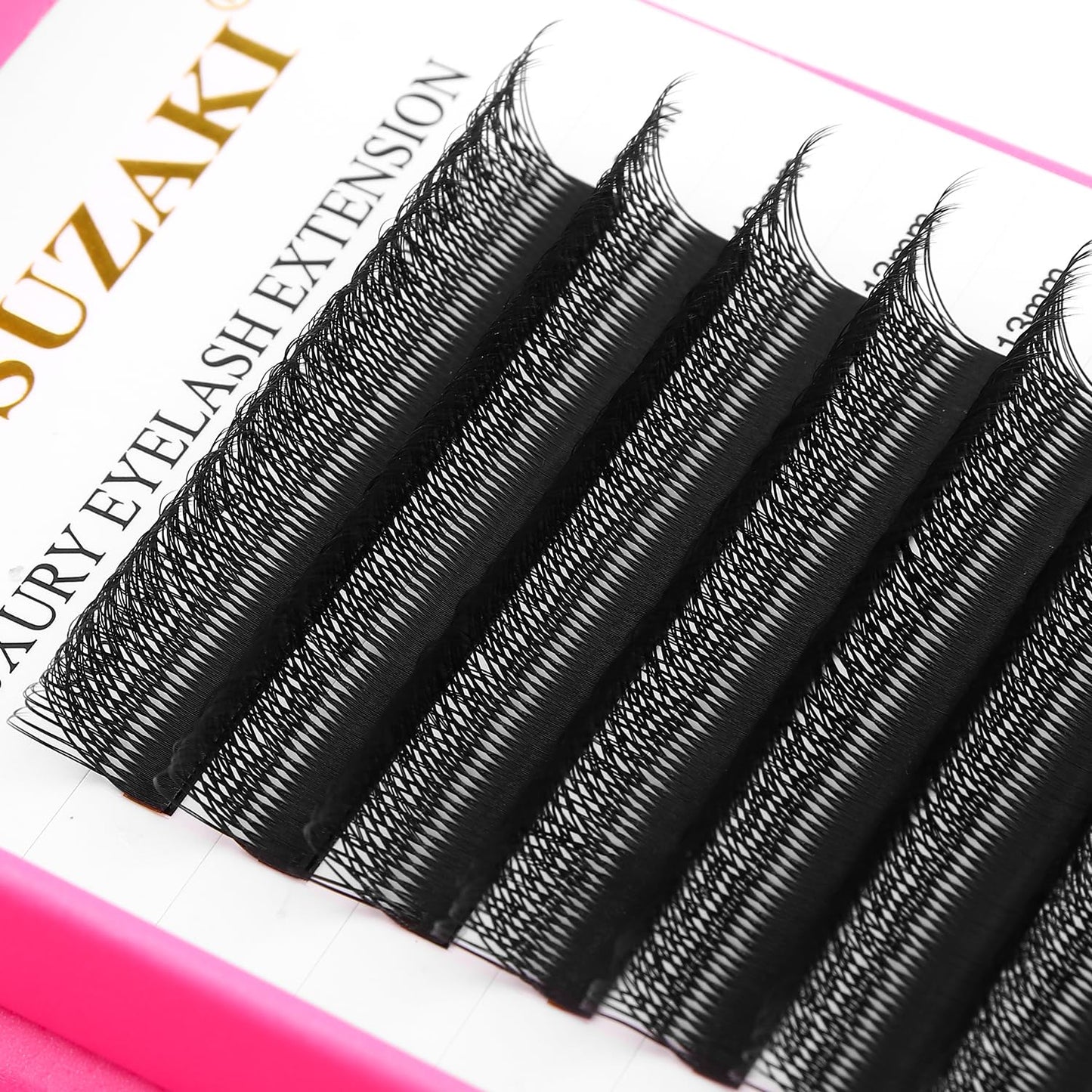 Lash Extensions Double Tips 3D Eyelash Extensions W Shape 0.07mm Thickness C Curl 9mm Premade Fans Easy Fan Volume Matte Black Crisscross Eyelashes(W-3D-Double Tips-0.07-C,9mm)
