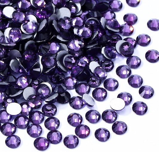 Tanzanite Flatback Rhinestones, Glass Rhinestones for Nail Art and Craft, Glue Fix, Loose Crystal