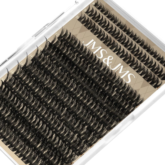 JMS&JMS 156Pcs Lash Clusters Lash Extension CC Curl Wispy Eyelash Clusters Natural Volume Eyelash Extensions Individual Lashes DIY for Beginner (8-18MIX)