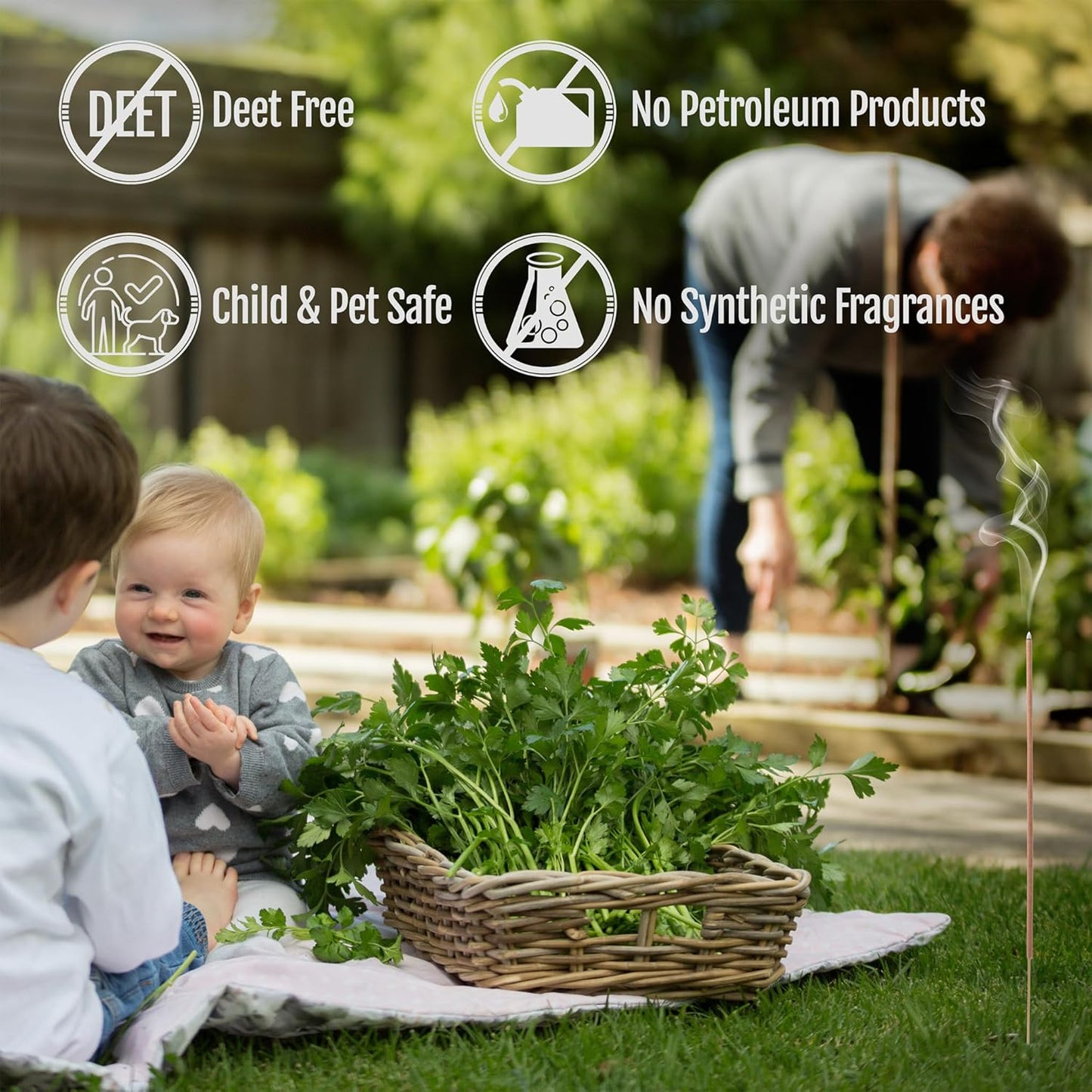 Farm Raised Candles - USA Made Mintronella - Natural Mosquito Repellent Sticks – 100 Pcs - Outdoor Insect Sticks – Citronella & Peppermint – Bug, Fly, Gnat, No-See-Um for Patio & Camping