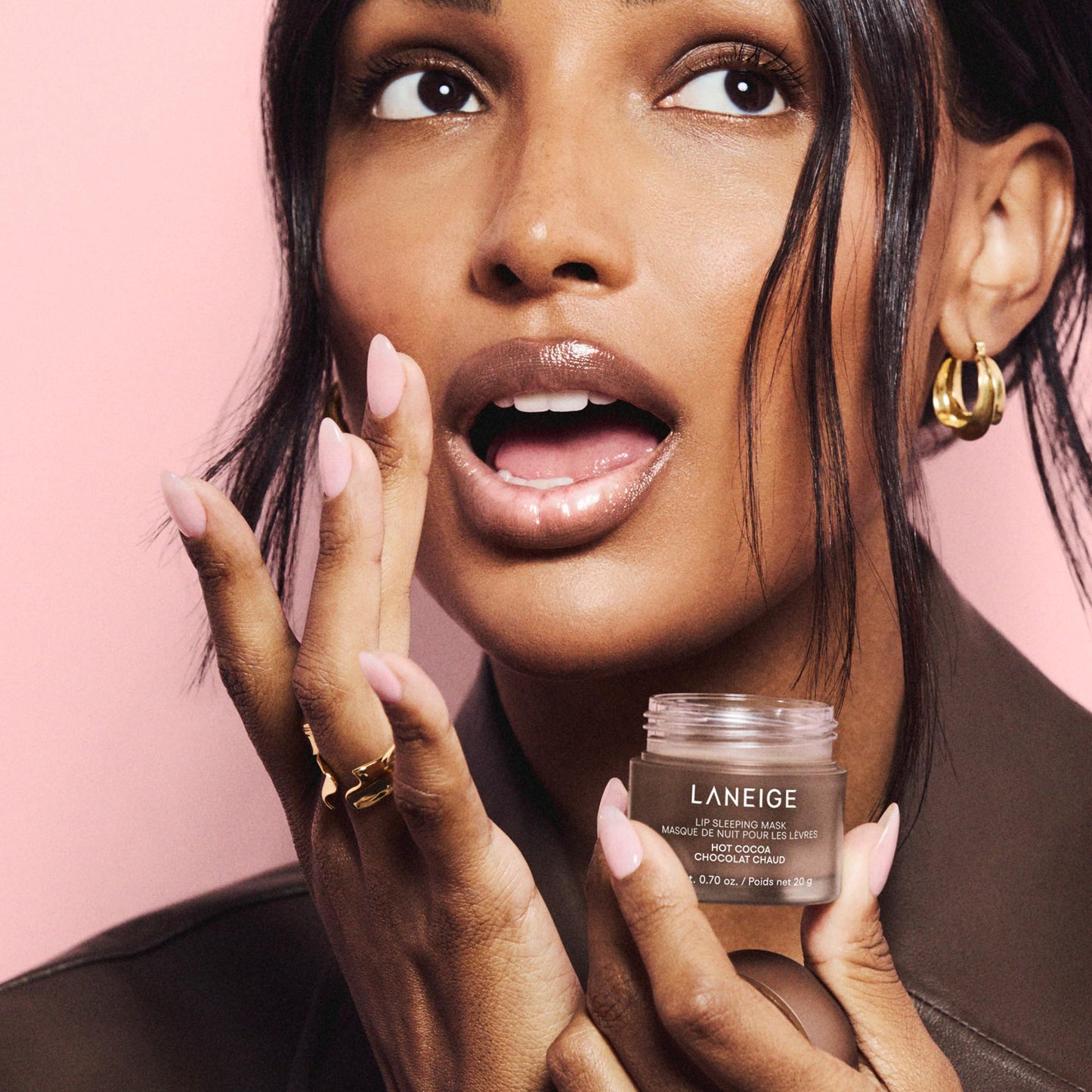 LANEIGE Lip Sleeping Mask, Hot Cocoa: Nourishing Overnight Lip Treatment with Vitamin C, Shea &