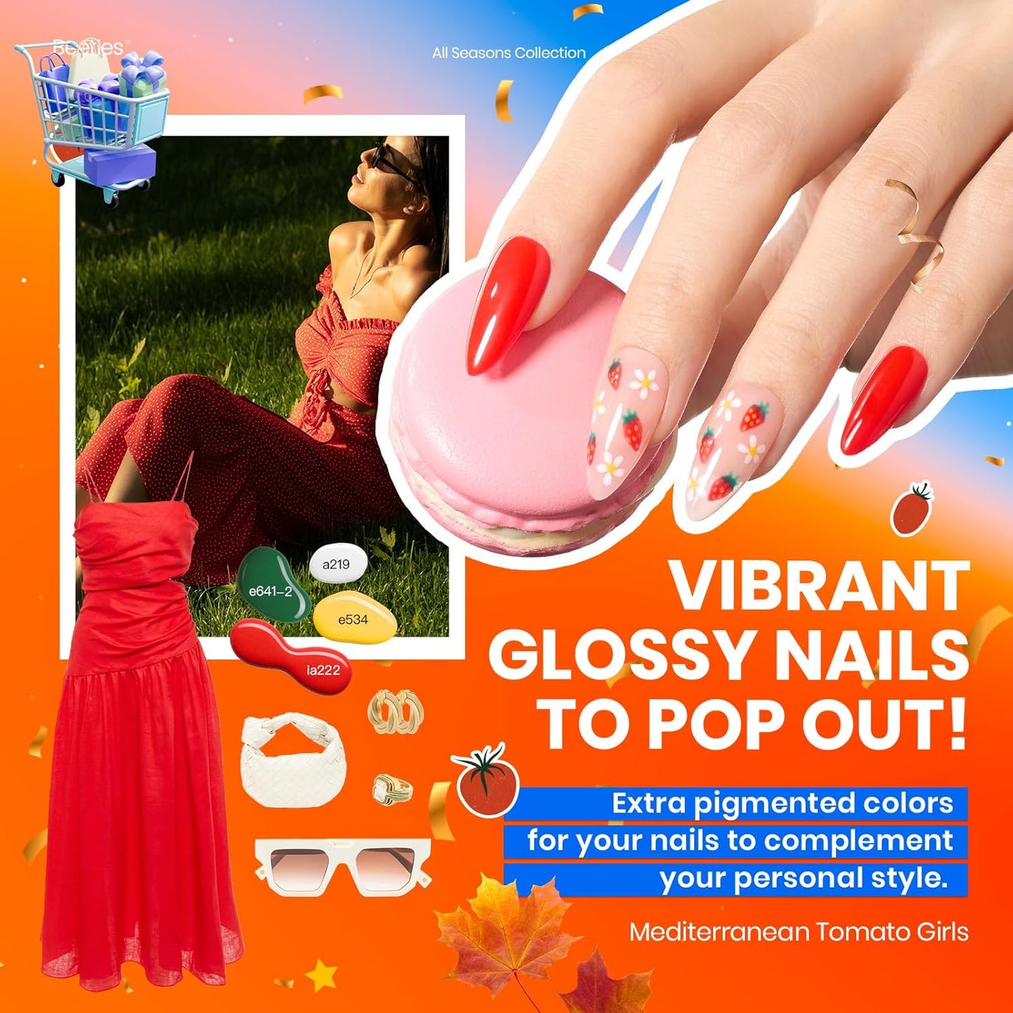 Beetles Fall Gel Polish Kit - Chic Outfits Collection 25 Colors Polish Set, Brown Purple Nude Red Black Color Gel Nails with 3Pcs Base Top Coat Manicure Kit Salon DIY Home Gift for Women