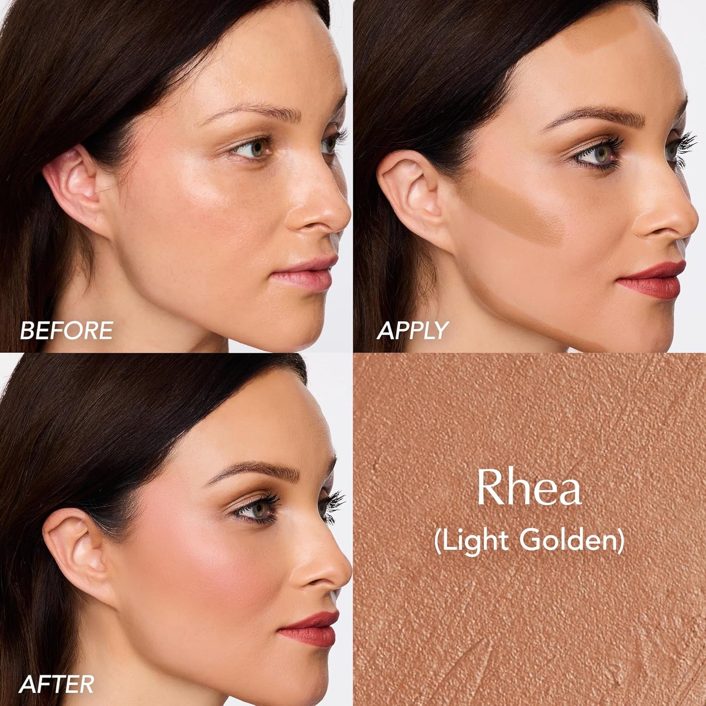 Thrive Causemetics Triple Threat Color Stick: Cream Bronzer & Contour Stick with Vitamin E, Evening Primrose Oil, Waterproof Smudge Proof Face Makeup Formula, Rhea (Light Golden)