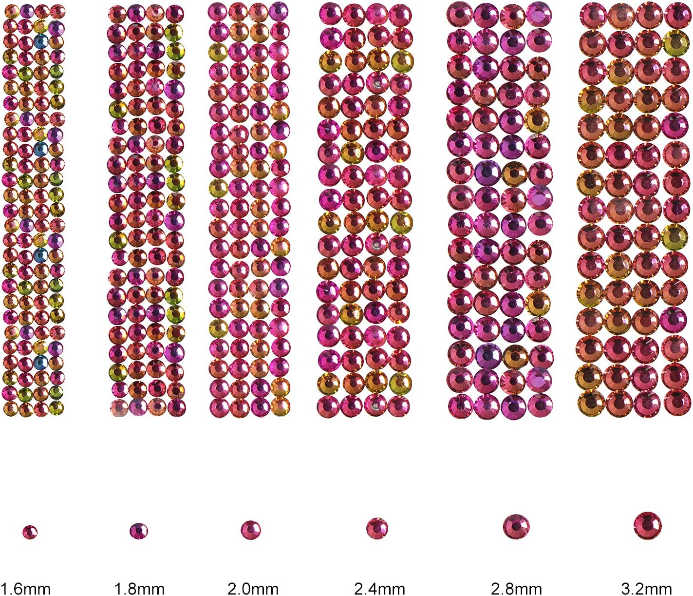 3456pcs Flatback Rhinestones Glass Charms Diamantes Gems Stones for Nail Art 6 Size ss4~ss12 Fire