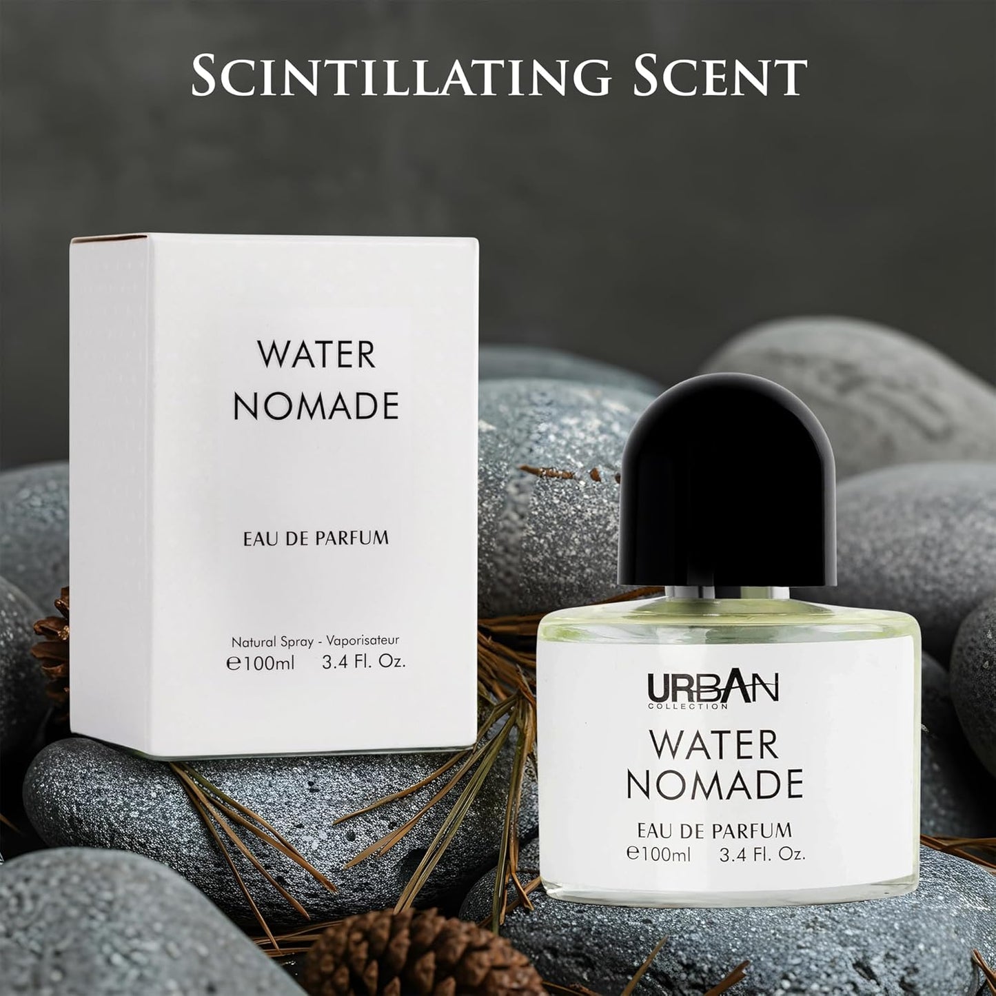 Water Nomade Parfume for Women & Men - Woody Aromatic Fragrance - Top Notes of Bergamot, Lemon, Pepper and Juniper Berries - Base Scents of Amber, Vanilla & Sandalwood - Elegant 100ml Bottle