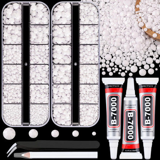 Resin Jelly Rhinestones for Crafting with B7000 Jewelry Glue, 2 Boxes White Flatback Crystals with
