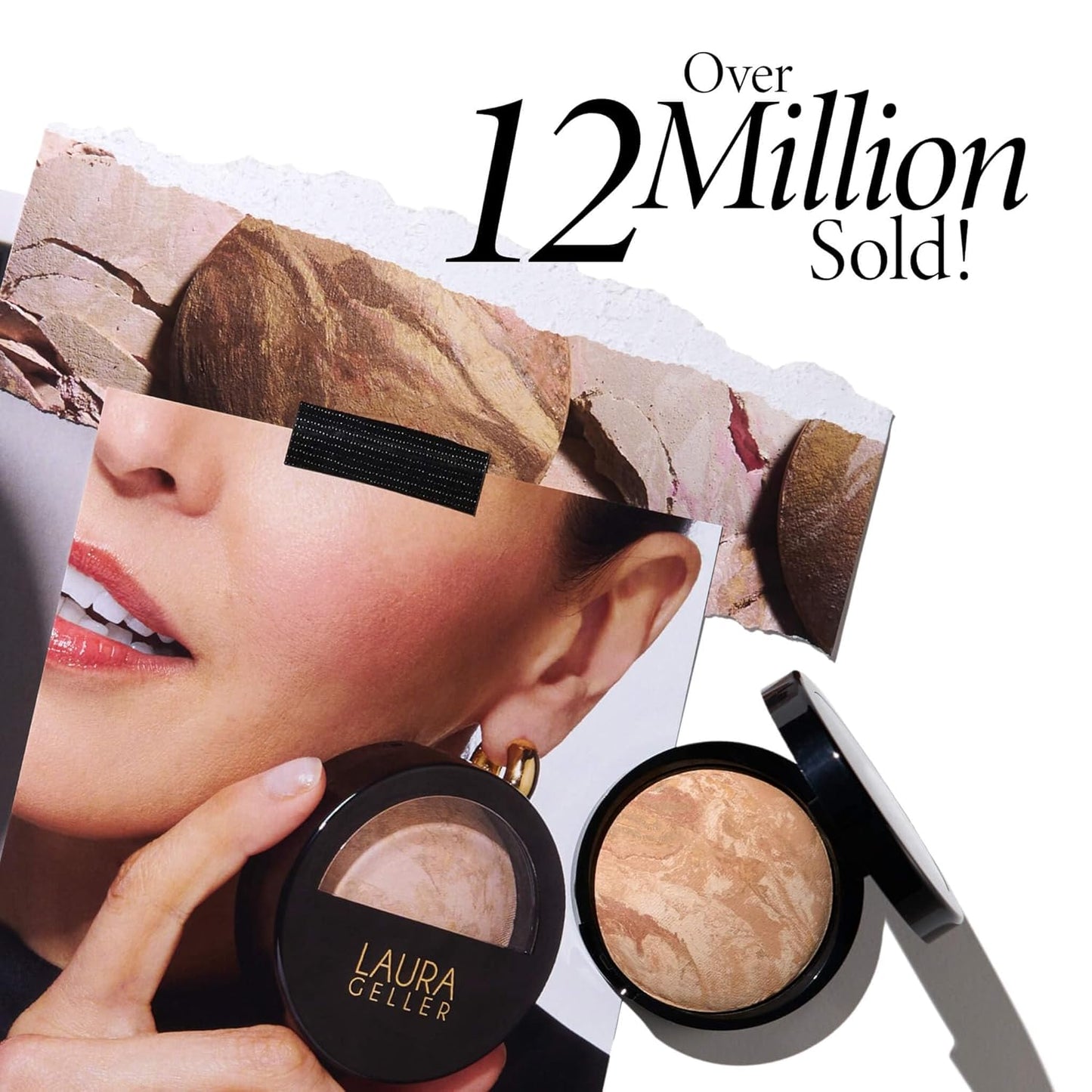 LAURA GELLER NEW YORK Award-Winning Baked Balance-n-Brighten Color Correcting Powder Foundation - Light - Buildable Light to Medium Coverage - Demi-Matte Natural Finish