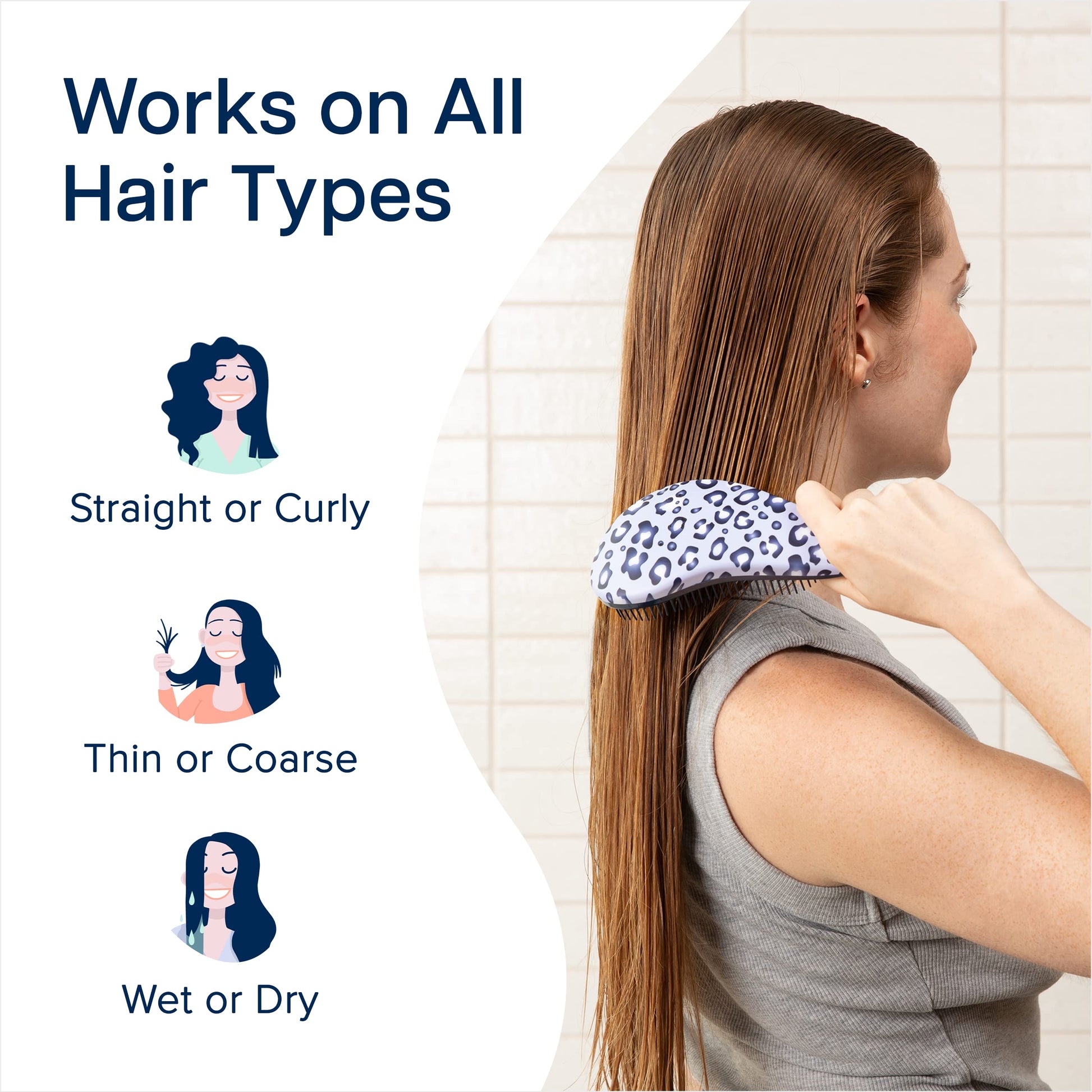 Crave Naturals Glide Thru Detangler Brush - Curly Hair Brush for Women and Kids - Wet and Dry Comb