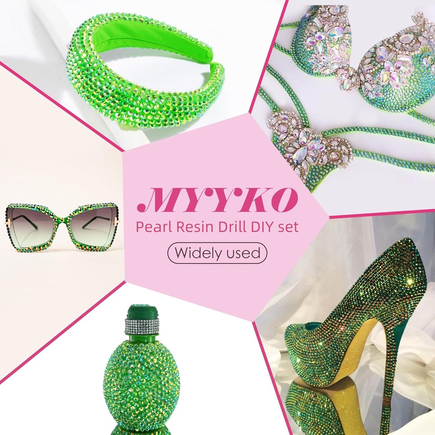 160g Cyan Green Flat Back Pearls Rhinestones for Crafts Mixed Size 3mm-10mm AB Color Round Half Pearls Flatback Pearl Beads and Resin Rhinestones Set for Face Art