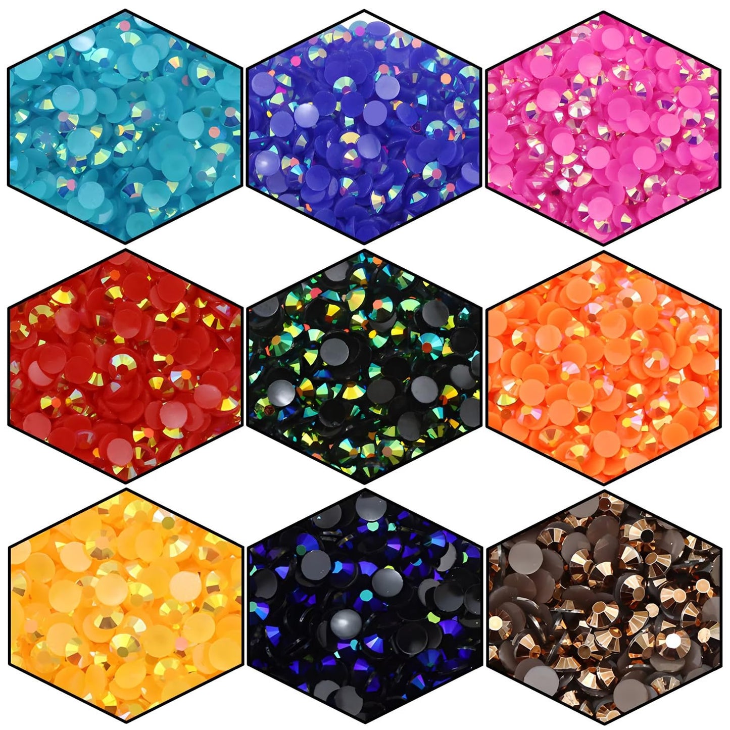 1440 Pcs SS20 5mm Flatback Rhinestones for Nails Art Crafts Glitter Round Shine Gems AB Crystals DIY Clothes Shoes （Sapphire AB）