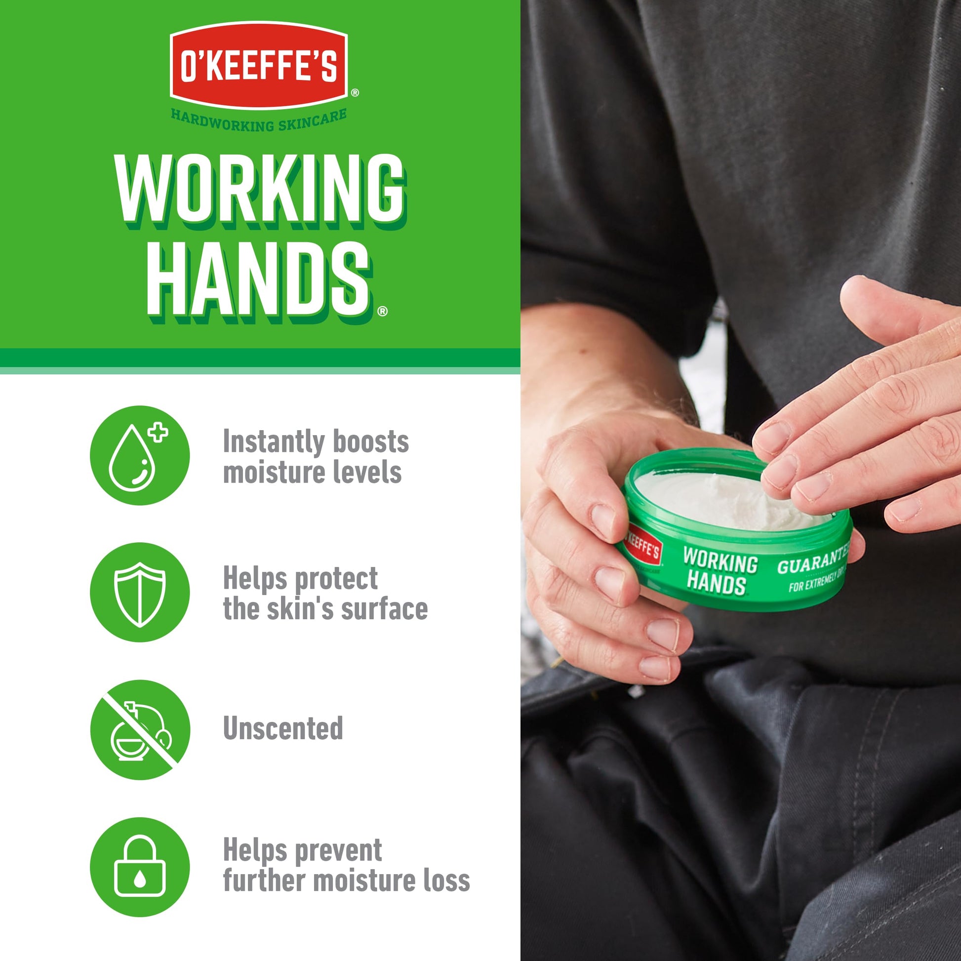 O'Keeffe's K0350002-6 Working Hands Hand Cream in Jar (6 Pack), 3.2 oz