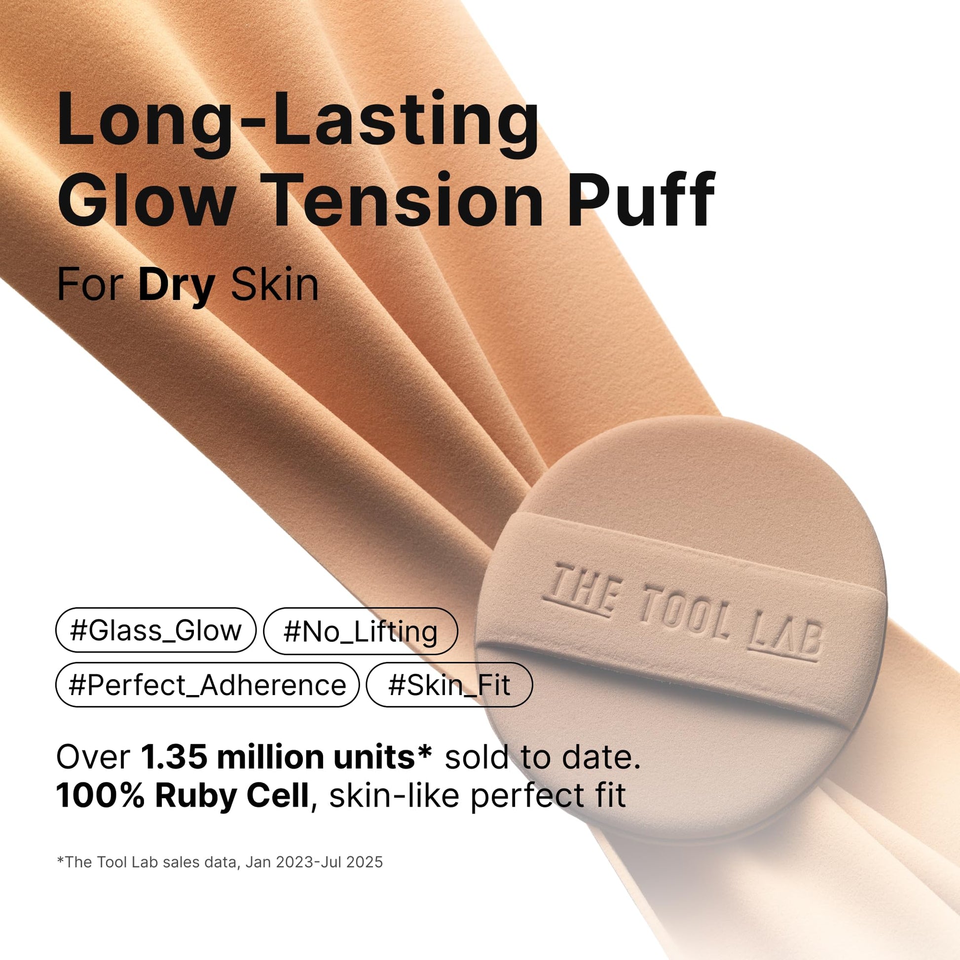 THE TOOL LAB Long-lasting Glow Tension Puff 4P Set, Rubycell Cushion Foundation Puffs for