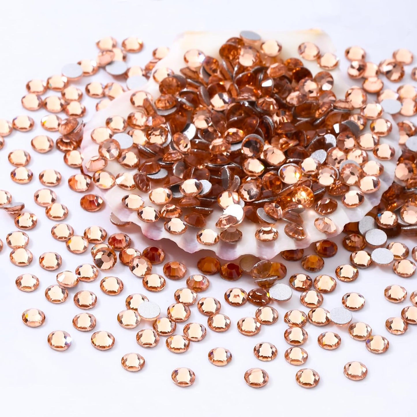 Champagne Flatback Rhinestones, Glass Rhinestones for Nail Art and Craft, Glue Fix, Loose Crystal Gemstones(Champagne, SS4, 1440pcs, 1.5-1.7mm)