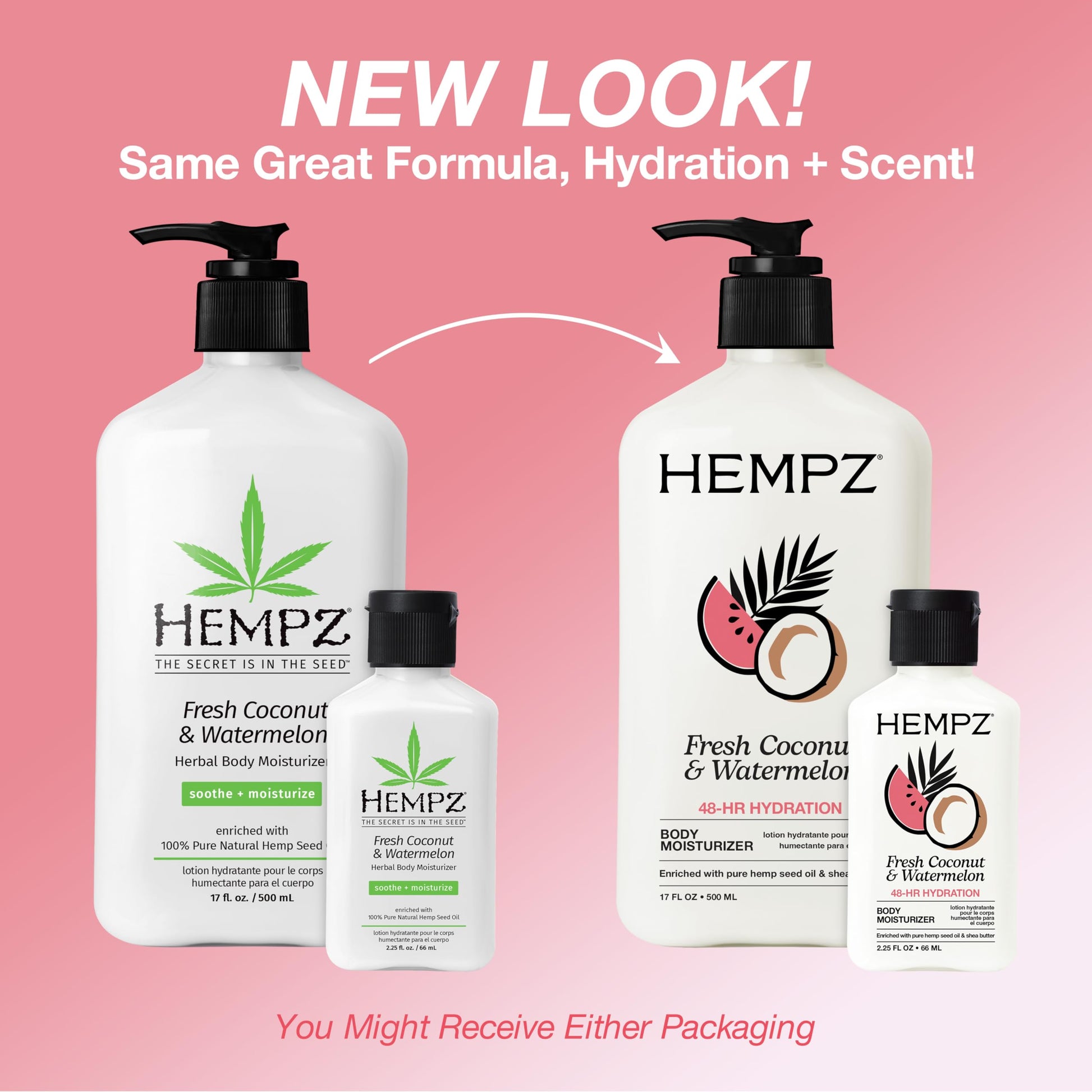 Hempz Herbal Body Moisturizer, Pearl White, 2.25 Ounce