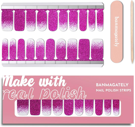 Nail Polish Strips, 20Pcs Salon Quality Gel Nail Stickers, Easy Long Lasting Wraps for Short Nails