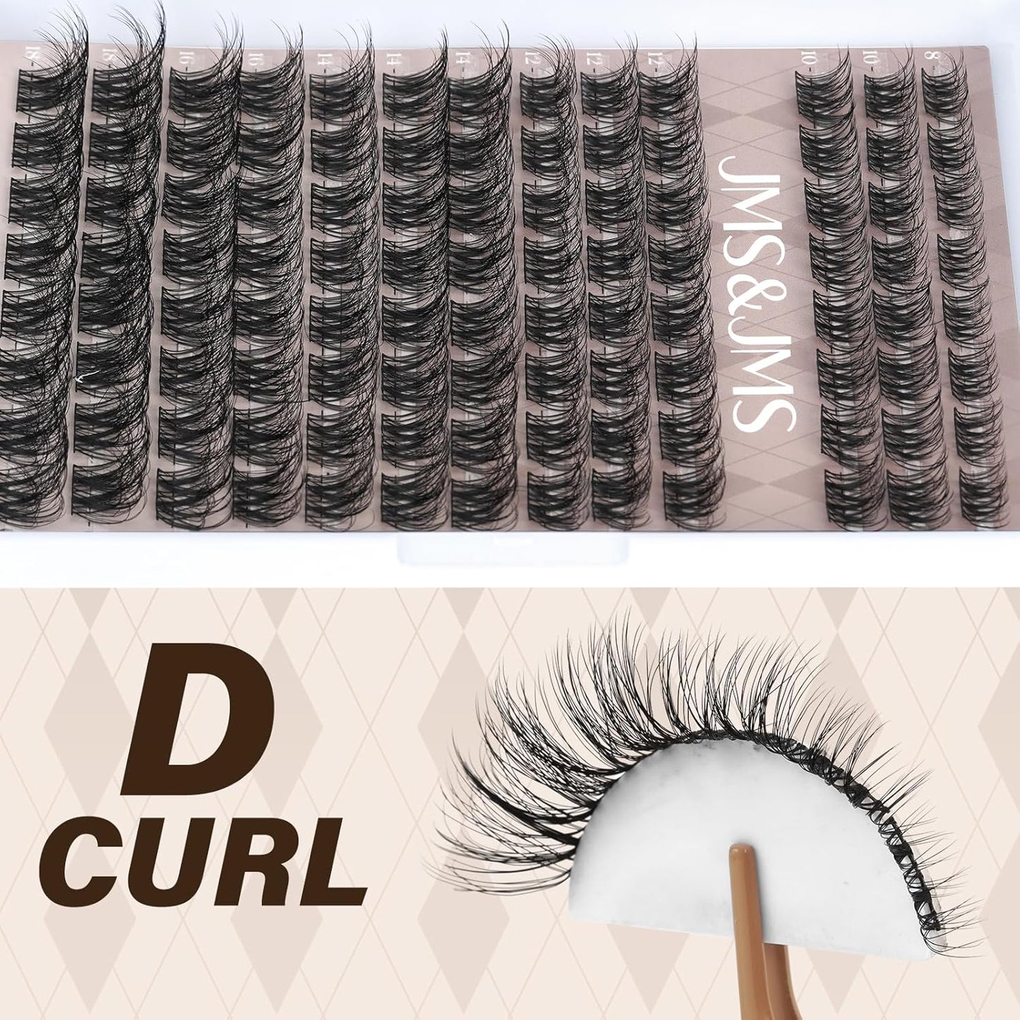 JMS&JMS Lash Clusters Kit Lash Extension Kit with Lash Bond and Seal Eyelash Applictor Lash Remover Eyelash Brush Lash Extension Kit for Beginner (3D BABY SOFIA-8-18mix)