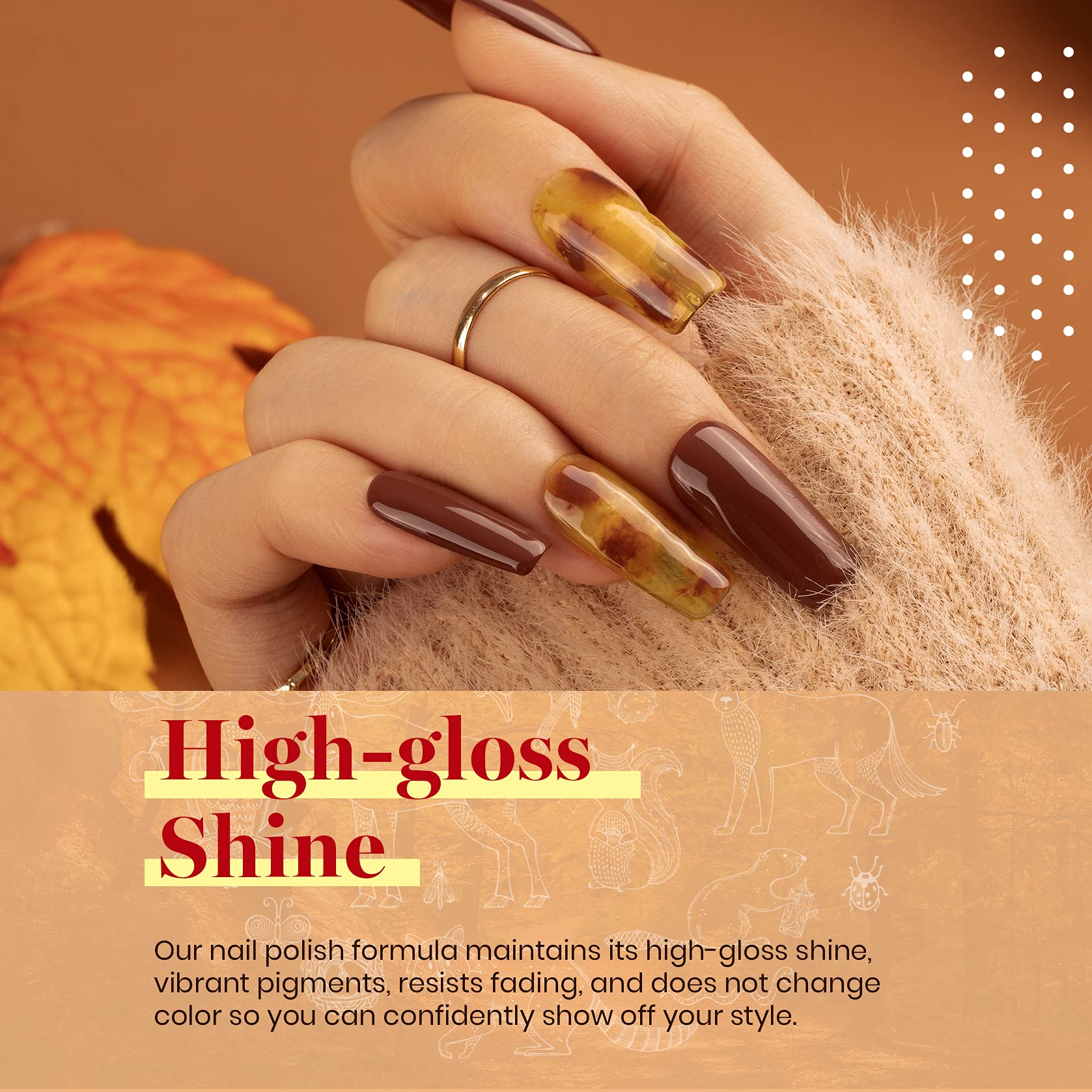 Beetles Gel Nail Polish Set, Caramel Swirl Gel Polish 6 Colors