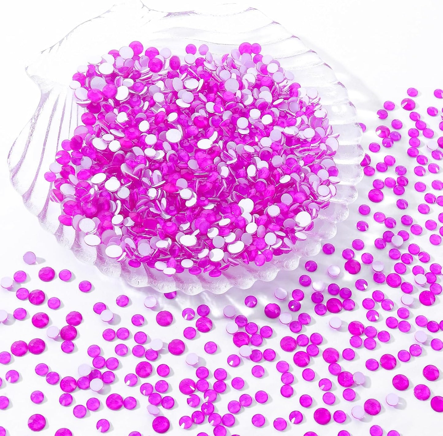 Neon Purple Flatback Rhinestones, Glass Rhinestones for Nail Art and Craft, Glue Fix, Loose Crystal Gemstones(Neon Purple, SS6, 1440pcs, 1.9-2.0mm)