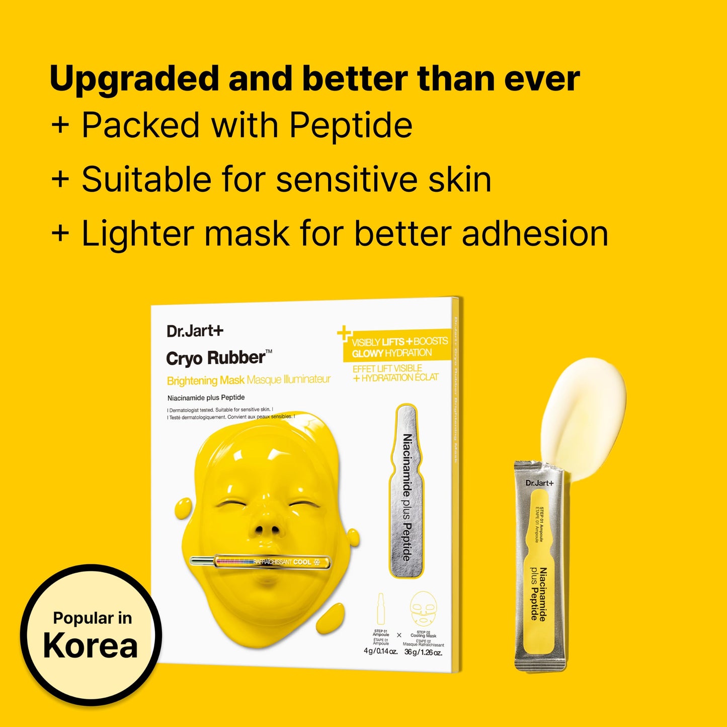 Dr.Jart+ Cryo Rubber Brightening and Cooling Korean Face Mask with Niacinamide and Peptides |