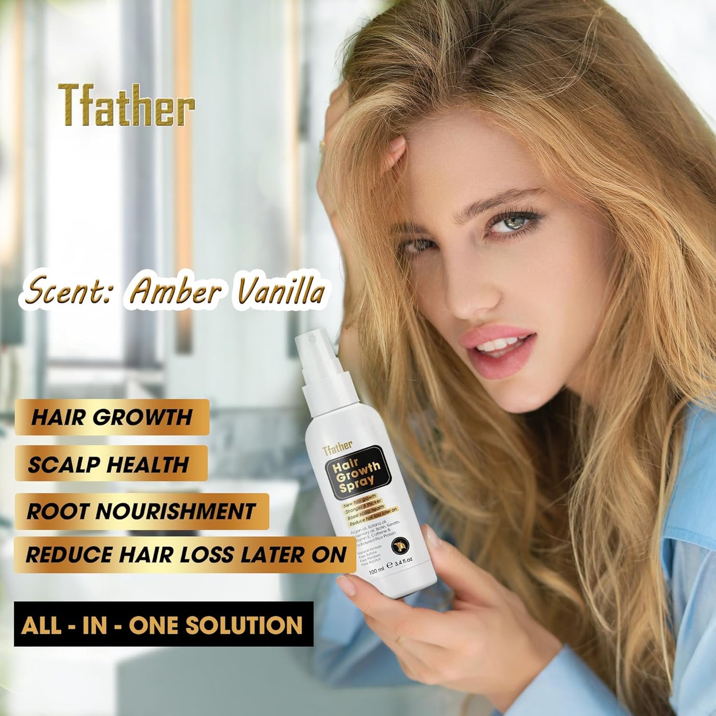 Herb Hair Growth Oil Spray for Women Men - Dry Scalp Hair Growth Serum for Combat Hair Loss, Strengthening, Boost Scalp Health to Stimulate Thinning Hair Regrowth Thicker & Longer