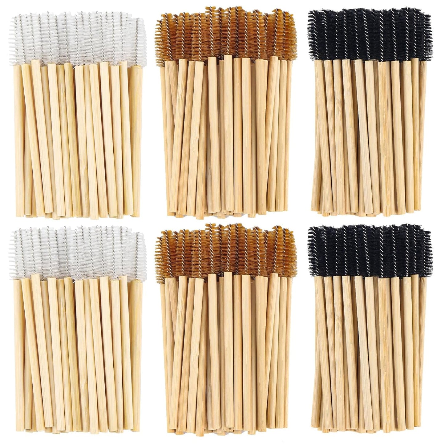 300PCS Disposable Mascara Wands Spoolie Brush Crystal Eyebrow Brushes Eyelash Extension Applicator Makeup Kits Bamboo Mascara Brush