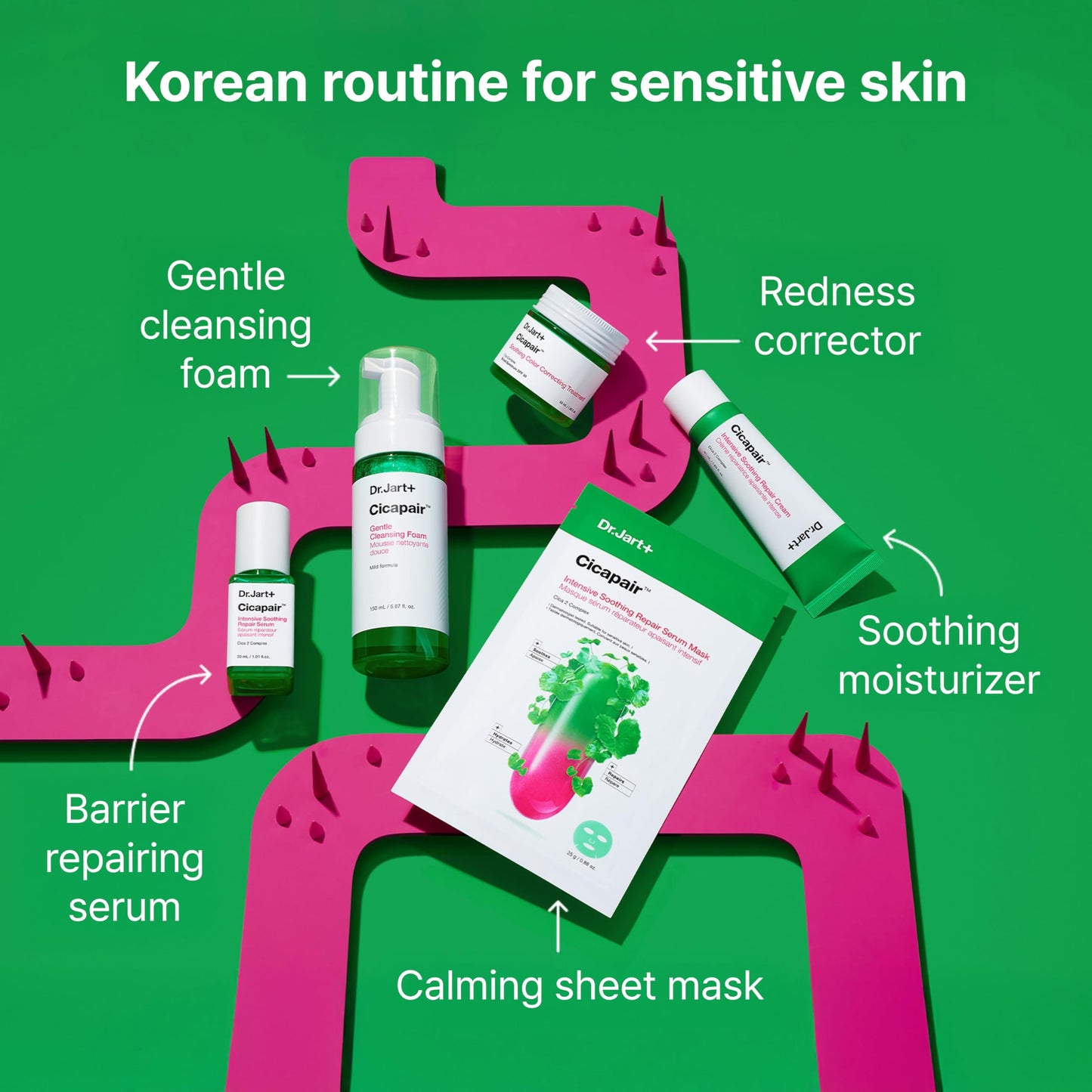 Dr.Jart+ Cicapair Sensitive Skin Serum Korean Face Mask for Redness with Centella Asiatica | Sheet