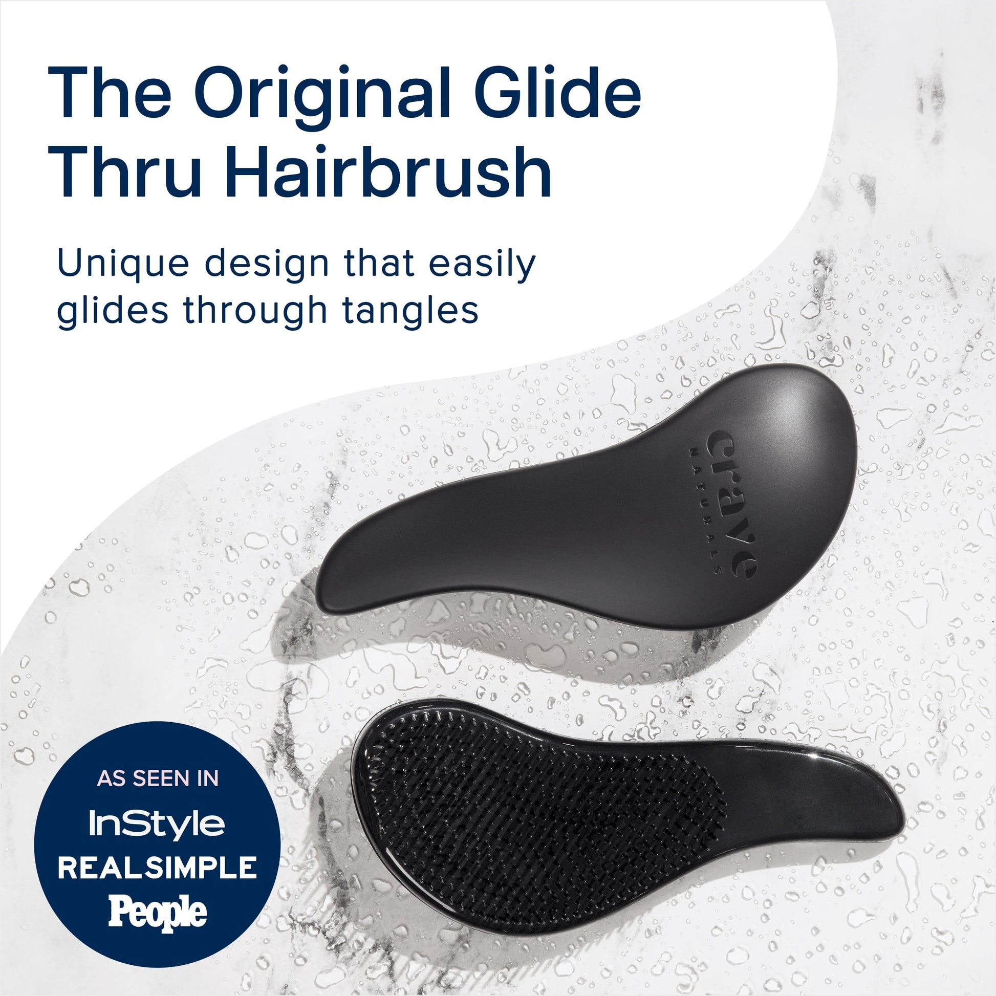 Crave Naturals Glide Thru Detangling Brush, Detangler Brush for Curly, Straight, Wet and Dry Hair