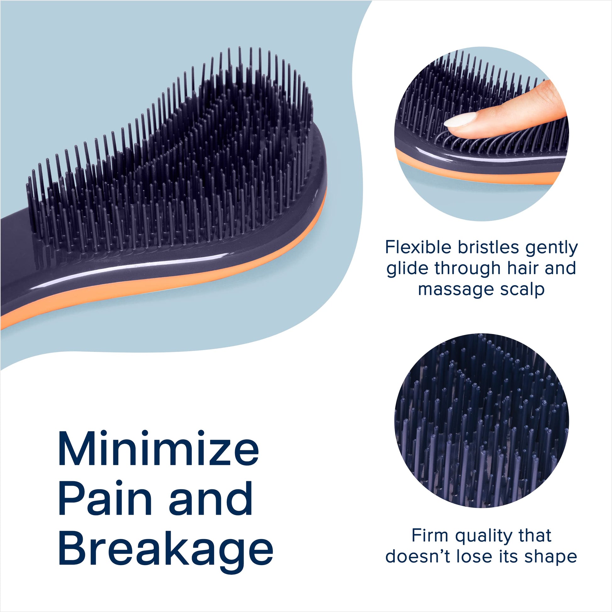 Crave Naturals Glide Thru Hair Brush - Detangler Brush for Curly, Straight, Wet or Dry Hair
