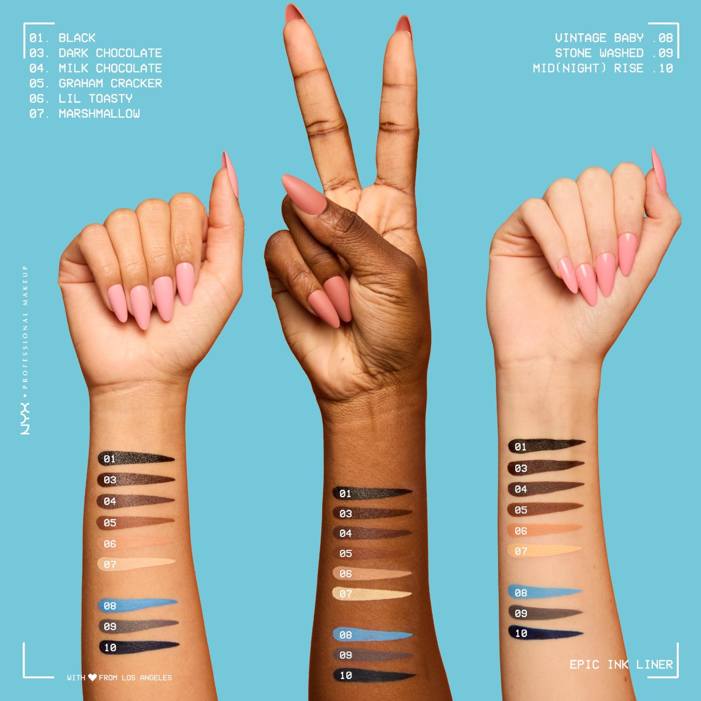 NYX PROFESSIONAL MAKEUP Epic Ink Eyeliner, Up To 24HR Wear, Mid Night Rise