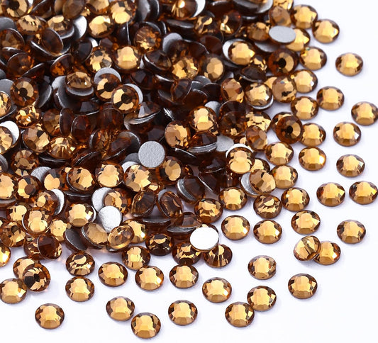 Topaz Flatback Rhinestones, Glass Rhinestones for Nail Art and Craft, Glue Fix, Loose Crystal