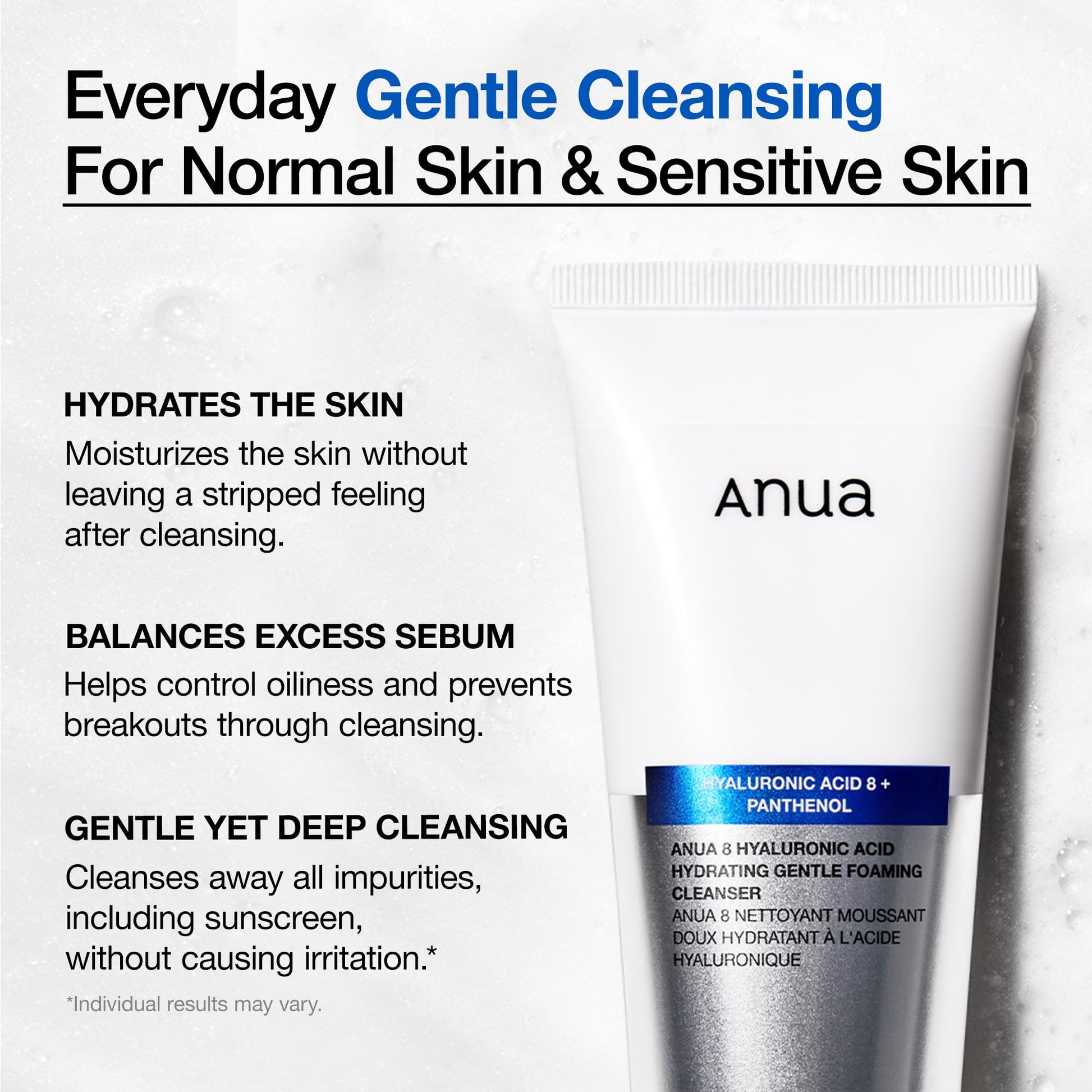 ANUA Hydrating Gentle Foaming Cleanser, 5.07 fl.oz