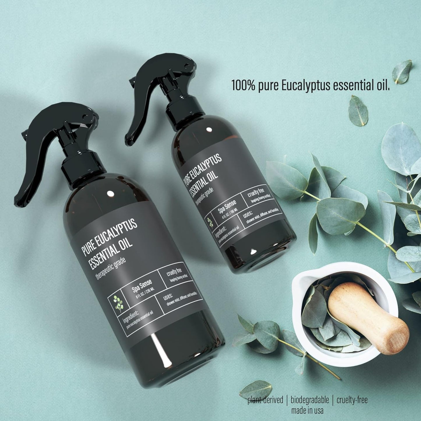 Pure Eucalyptus Oil Shower Mist and Steam Room Spray - 8 Ounce Premium Aromatherapy Eucalyptus Essential Oil Spray