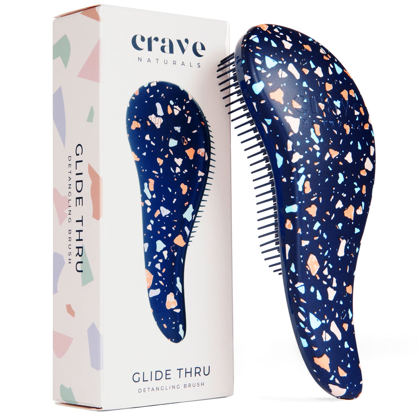 Crave Naturals Glide Thru Hair Brush - Detangler Brush for Curly, Straight, Wet or Dry Hair