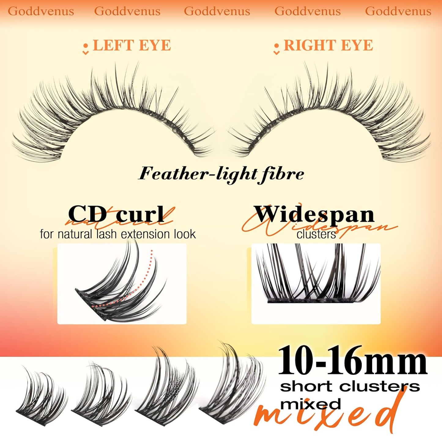 Wispy Lash Clusters Lashes Cluster Eyelash Extensions Natural Individual Lashes Fluffy Lash Extension Soft Cotton Band Eyelashes Clusters Fairy D Curl Lash Cluster For DIY Eyelash Extension