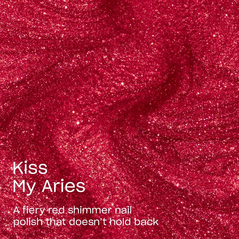 OPI Nail Lacquer Kiss My Aries | Opaque Bright Red Shimmer Nail Polish