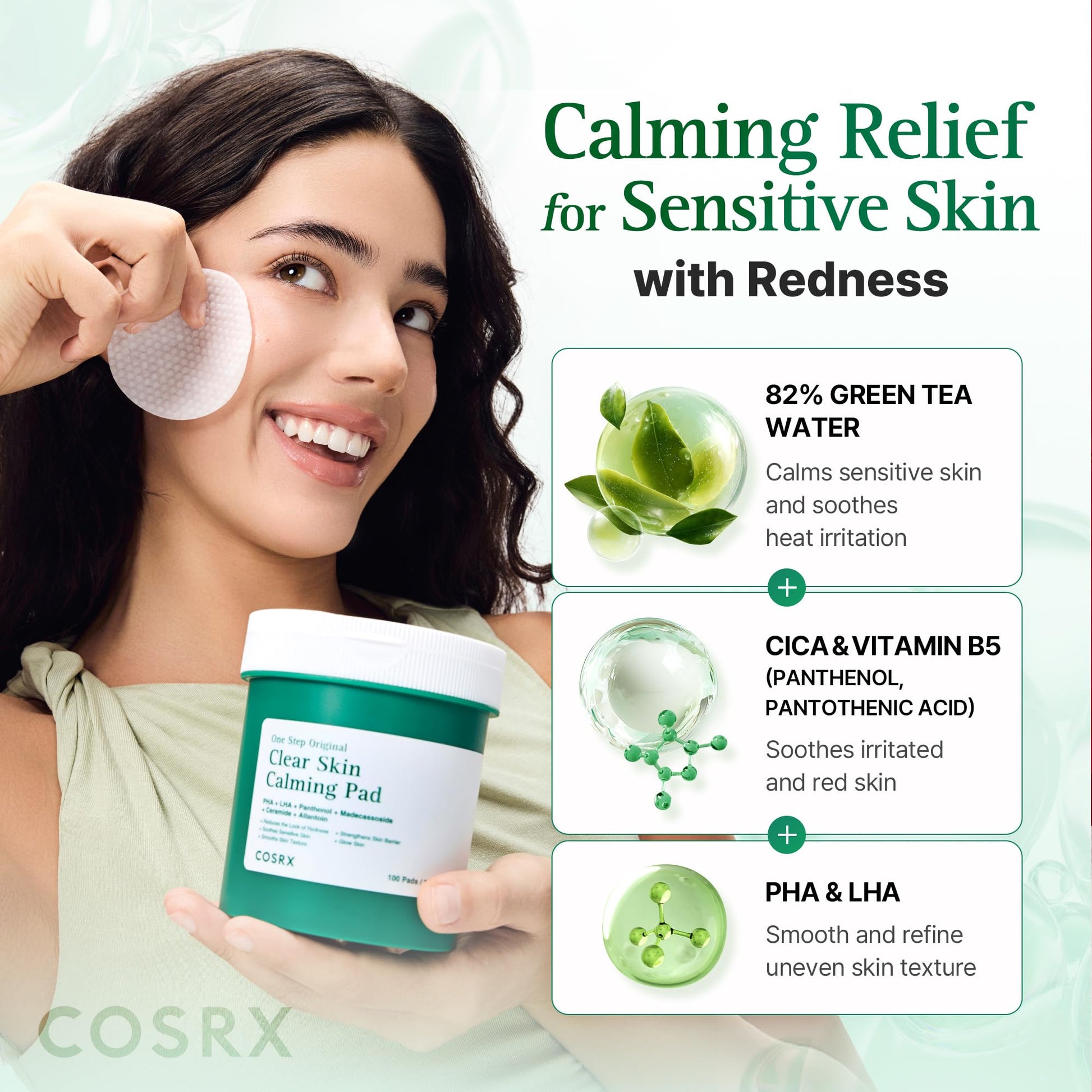 COSRX OneStep Skin Calming Toner Pads, Soothing & Exfoliation (100 Pads)