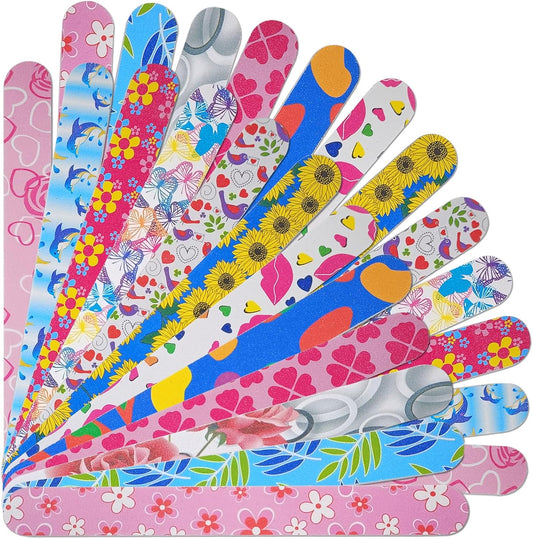 Nail Files (24 Pack), Colorful Emery Board Nail File for Natural Nails Double Sided 180 Grit