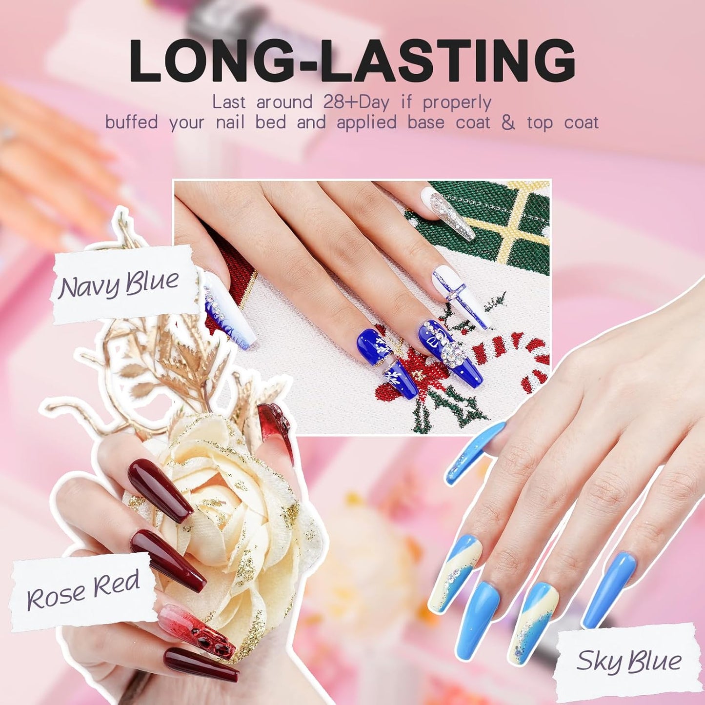 LKEE Gel Nail Polish Kit with U V Light 108W, 65 Pcs Gel Nail Polish Set All Season Gels Nail Kit Essential Manicure Tools for DIY Nails Art Gifts for Women (D3-36SET-SKU1-012001)