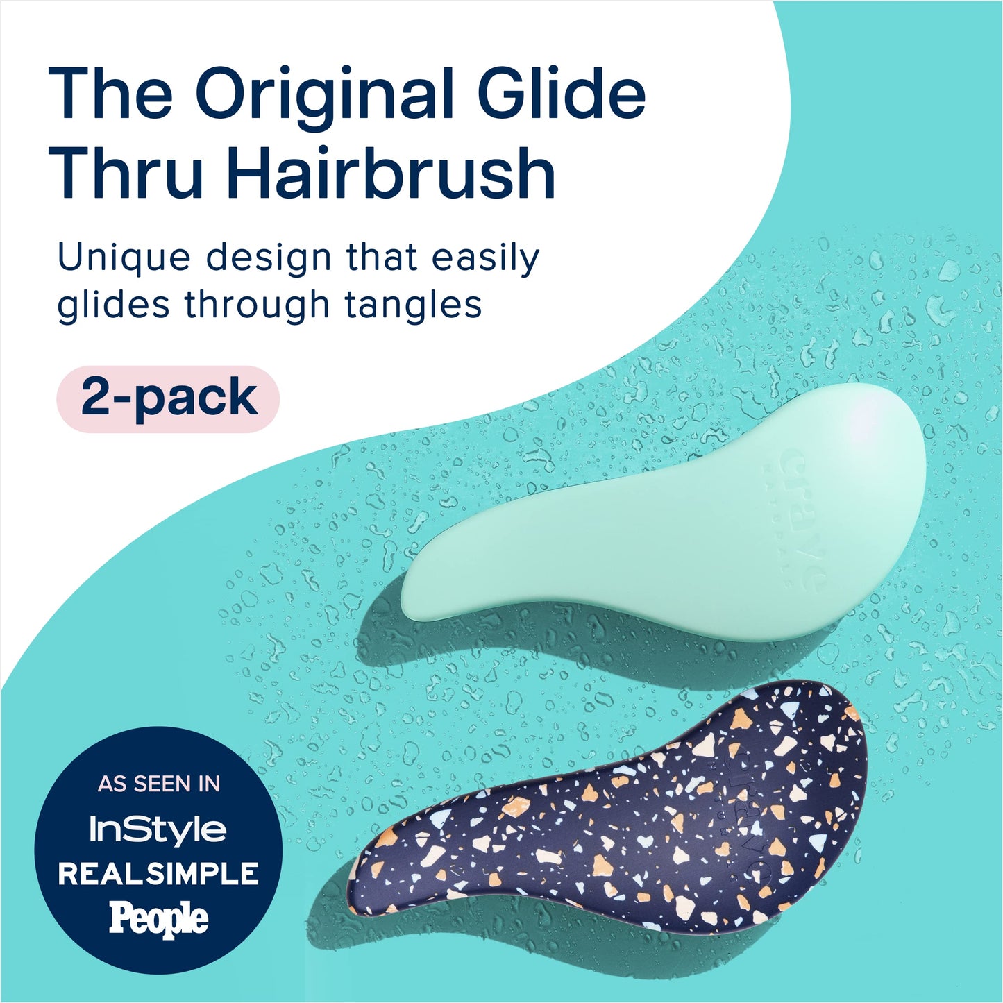 Crave Naturals Glide Thru Detangling Hair Brushes for Women - Detangler Brush for Curly or