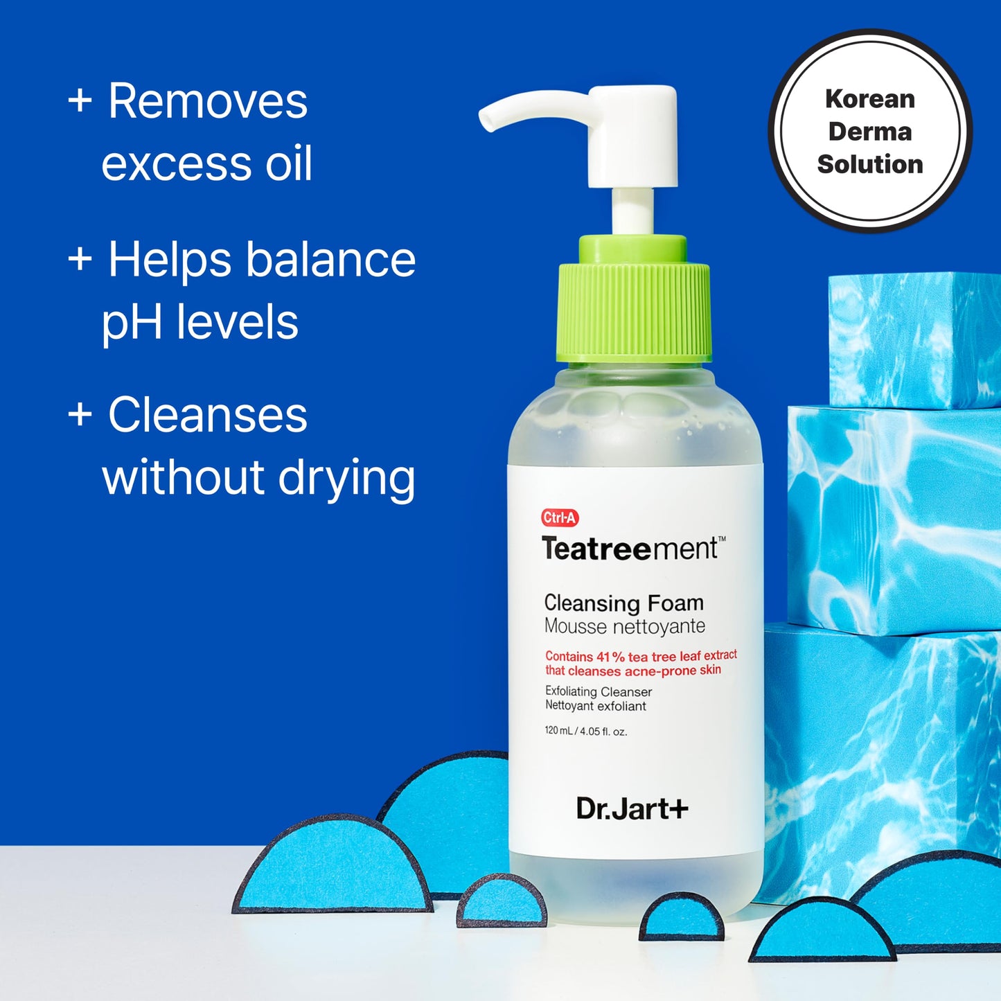 Dr.Jart+ Teatreement Cleansing Foam Korean Face Wash for Oily Skin | Korean Skin Care, 4.05 Fl Oz
