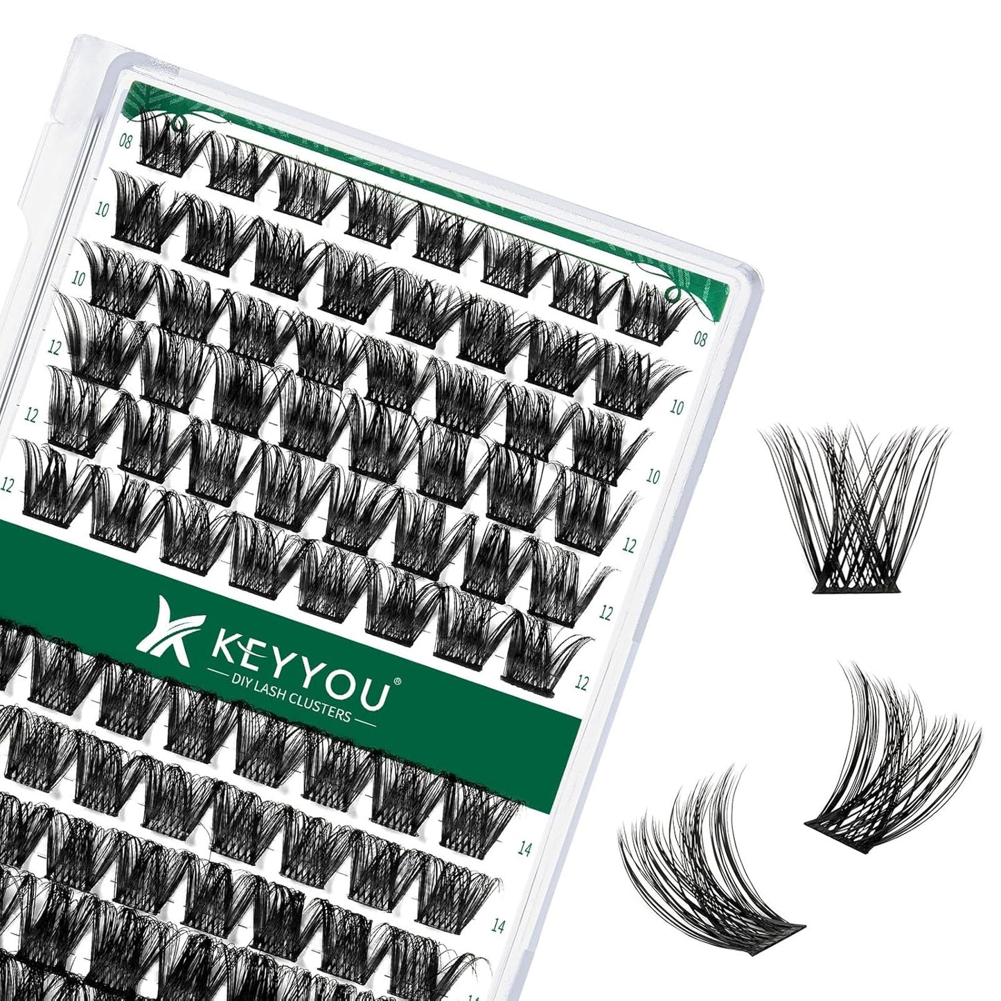 Lash Clusters 96pcs Individual Lashes C Curl 8-18MIX Eyelash Clusters KEYYOU Volume Wispy Lash Extension Soft&Comfortable Easy DIY at Home(Y01,C-8-18MIX)