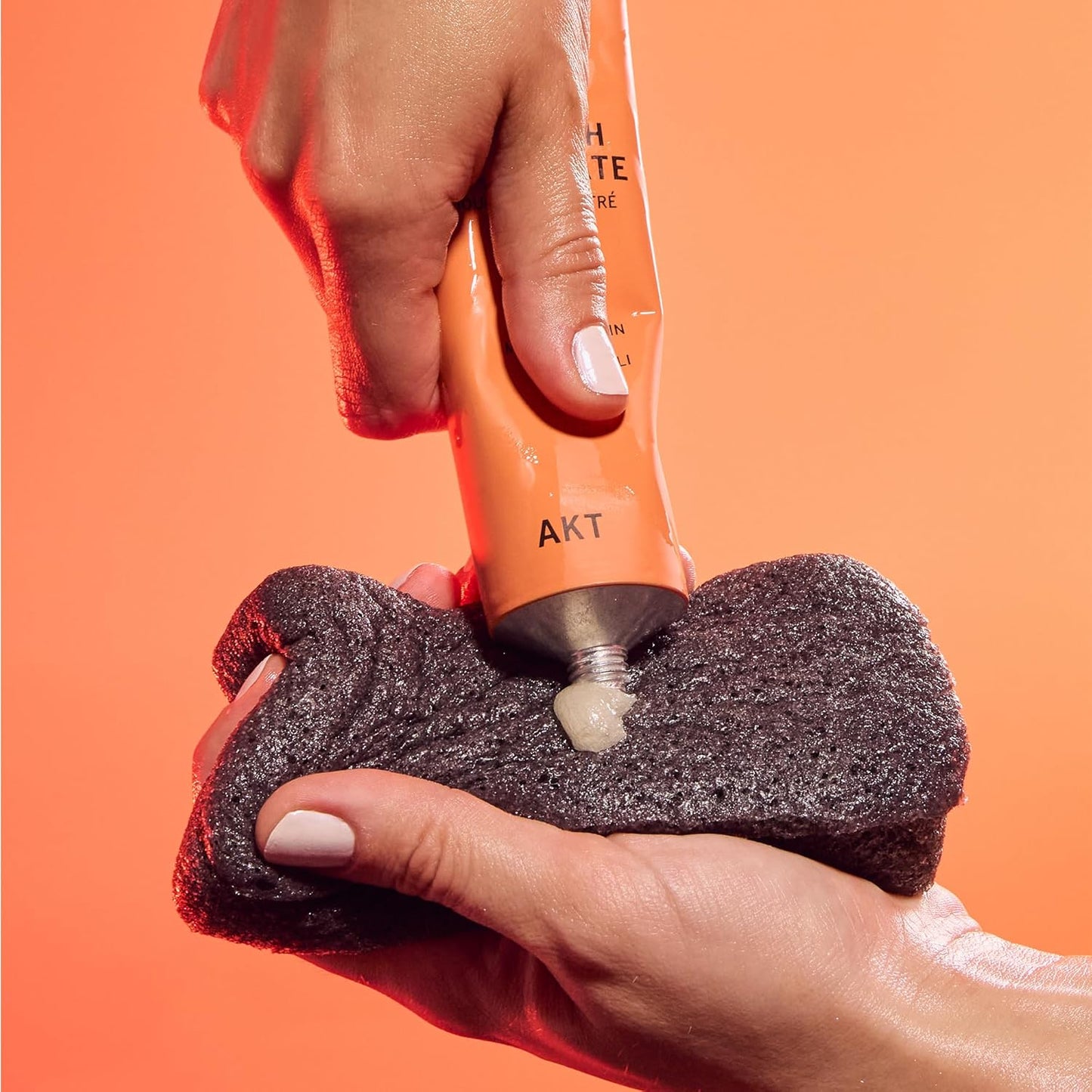 AKT The Konjac Sponge, Plant-Based Shower Sponge with Activated Charcoal, Exfoliating Body Sponge for Sensitive Skin, Natural, Shower Scrubber, Compostable Bath Essential