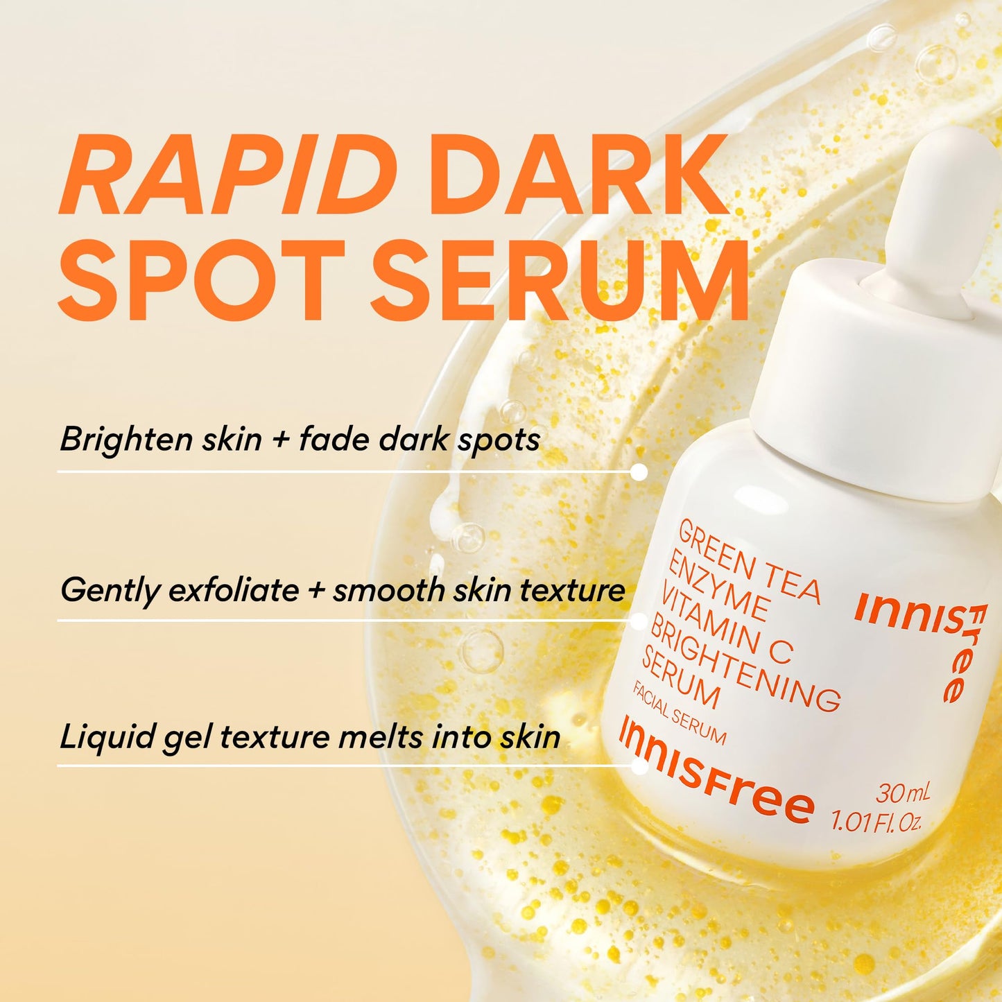 Innisfree Green Tea Enzyme Vitamin C Serum for Brightening | Sunspots, Post-Breakout Marks and Dark