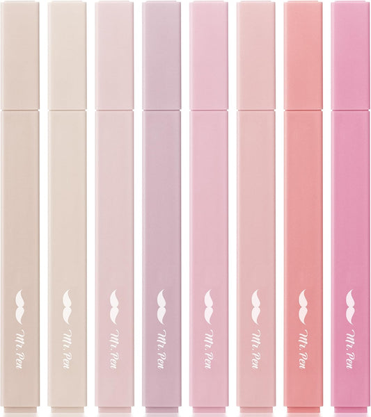 Mr. Pen- Aesthetic Highlighters, 8 pcs, Chisel Tip, Vintage Colors, No Bleed Bible Highlighter Pastel, Highlighters Assorted Colors