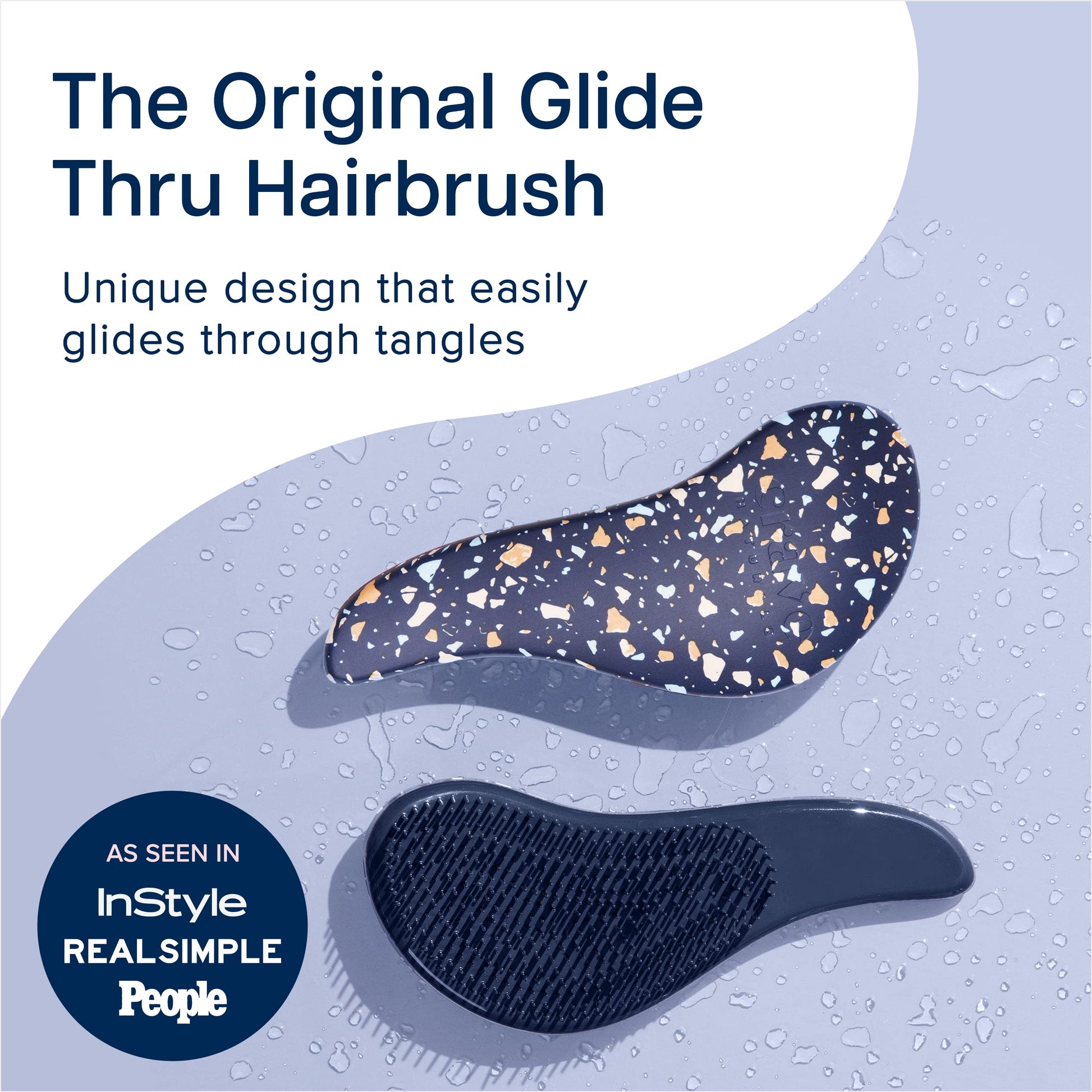 Crave Naturals Glide Thru Hair Brush - Detangler Brush for Curly, Straight, Wet or Dry Hair