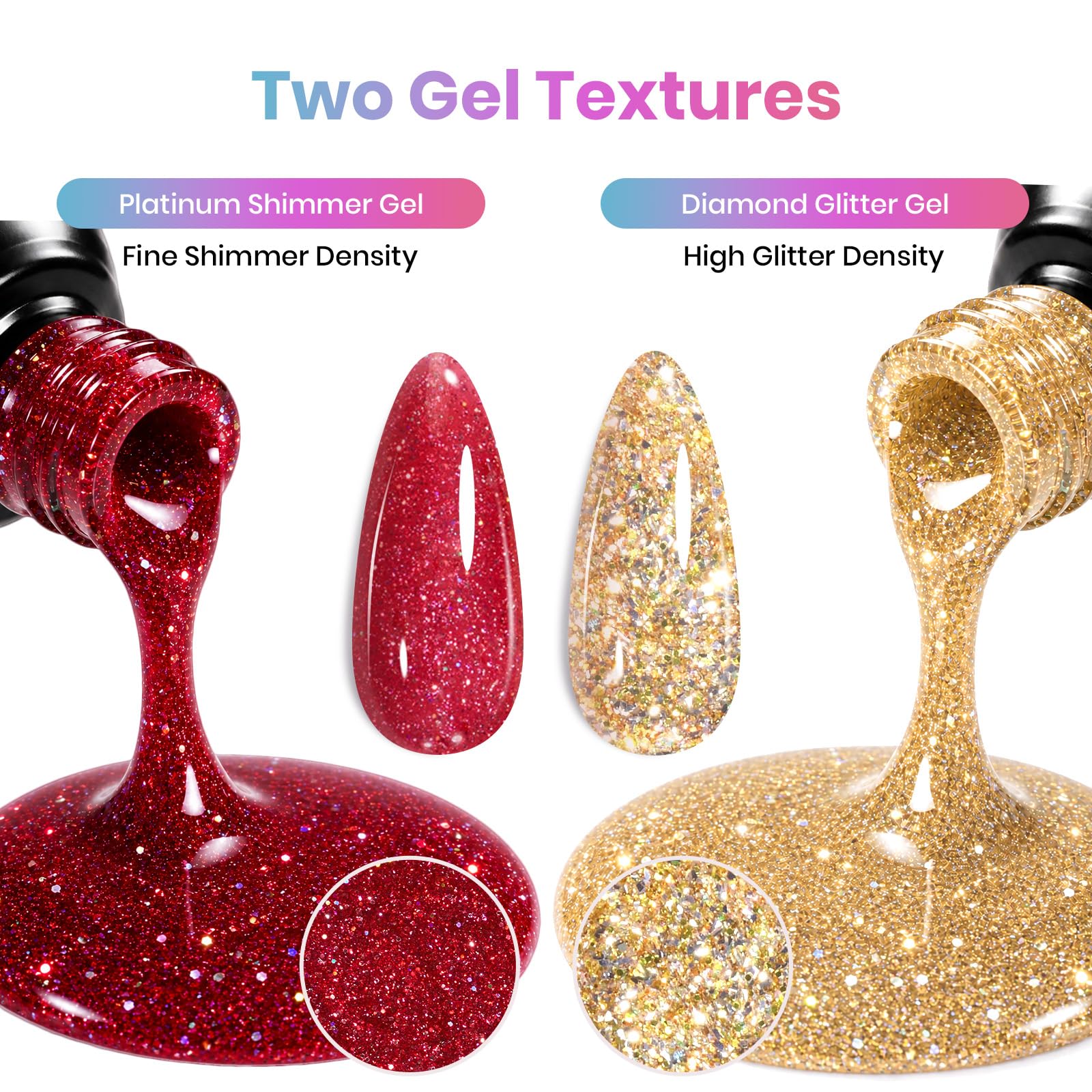Beetles Glitter Gel Nail Polish Set, 20 Colors Party Auras Gel Polish