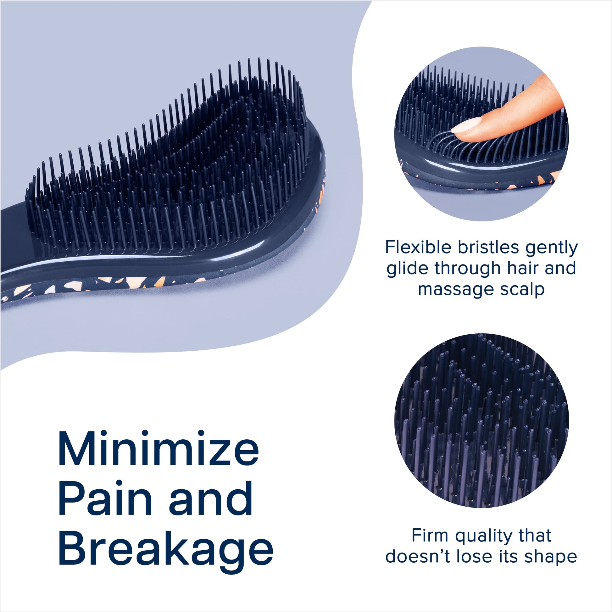 Crave Naturals Glide Thru Hair Brush - Detangler Brush for Curly, Straight, Wet or Dry Hair