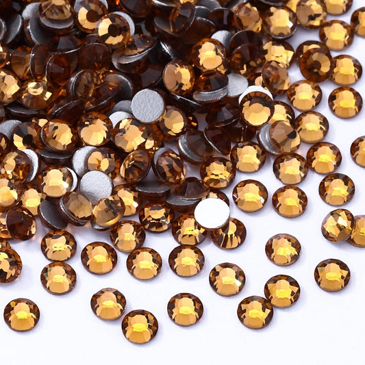 Topaz Flatback Rhinestones, Glass Rhinestones for Nail Art and Craft, Glue Fix, Loose Crystal